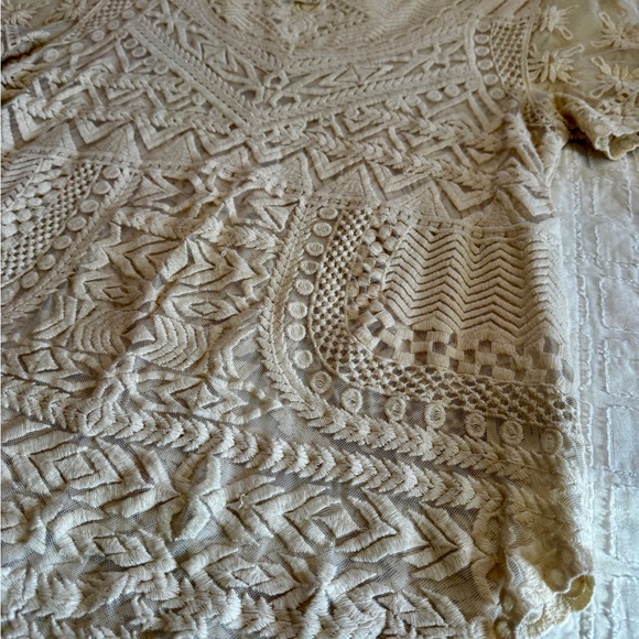 Anthropologie Cream Lace Blouse - Picture 2 of 5